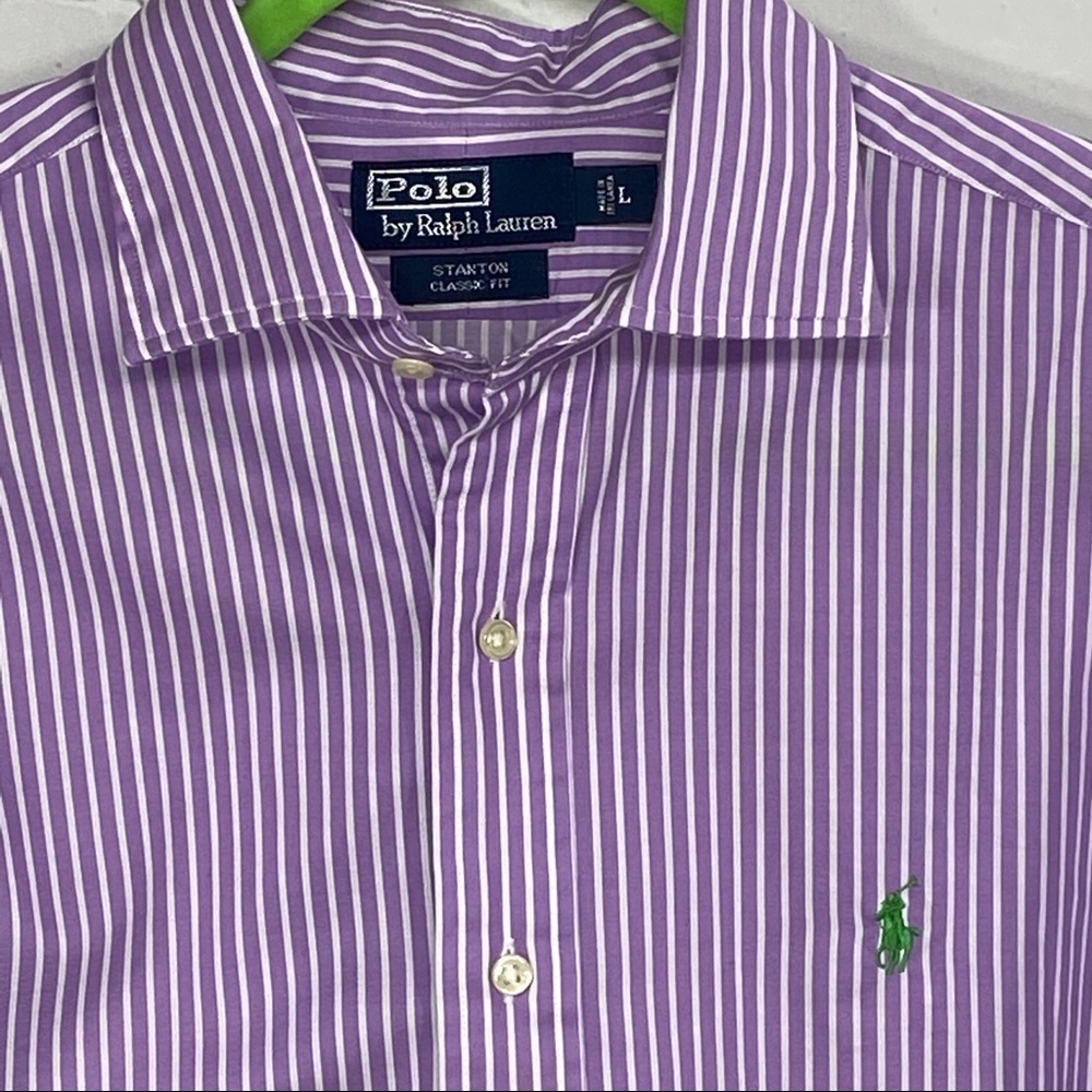 Polo Stanton Classic fit purple stripe shirt large